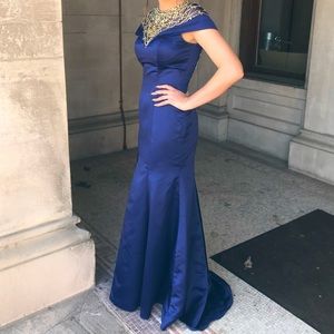 SLIGHT MERMAID BEADED PROM DRESS (ONLY WORN ONCE)